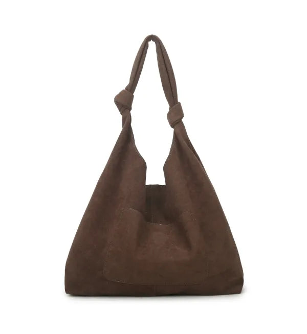 Kunstlederen suede schoudetas 115692