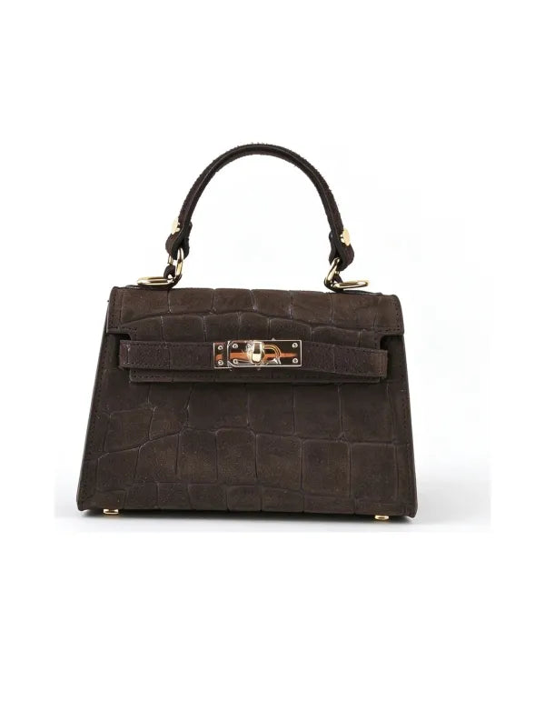 Lederen handtas | Suede croco