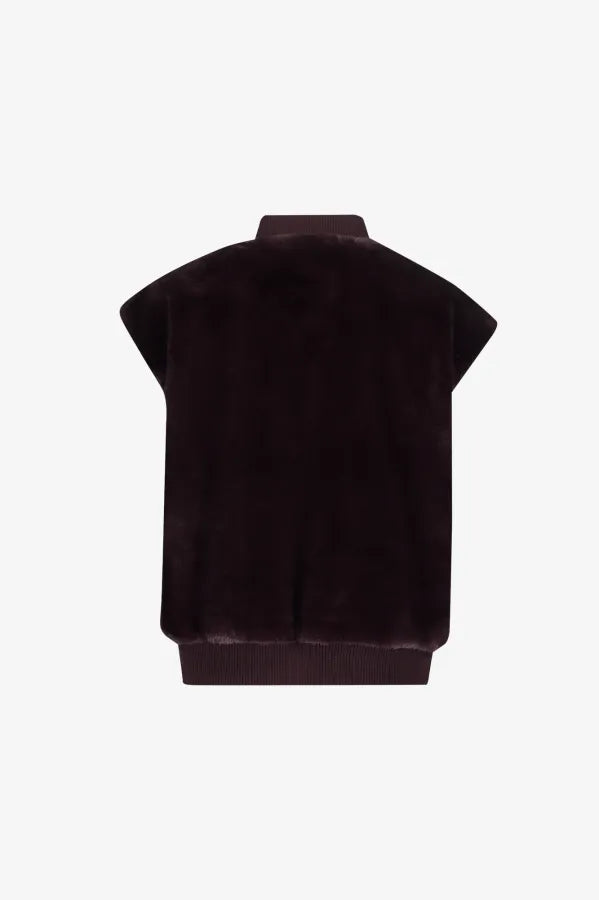Gilet Fur With Rib