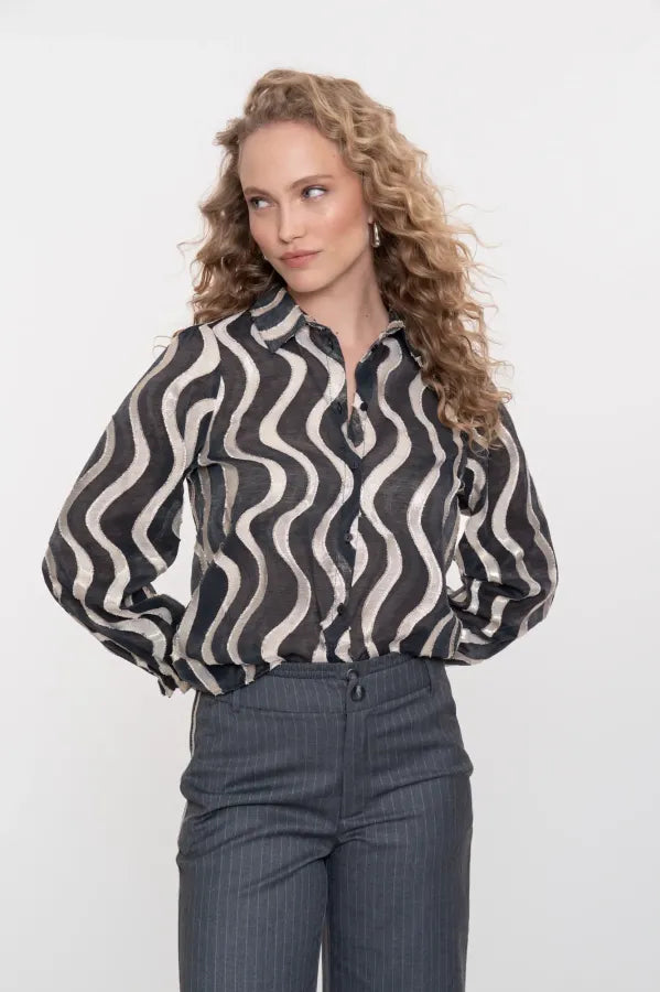 Animal silver blouse 53593-32