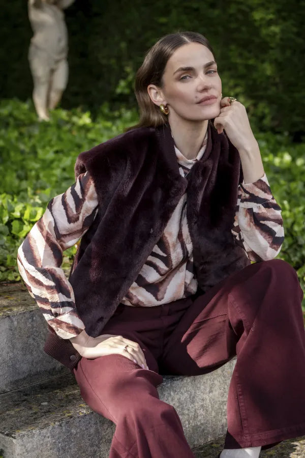 Gilet Fur With Rib