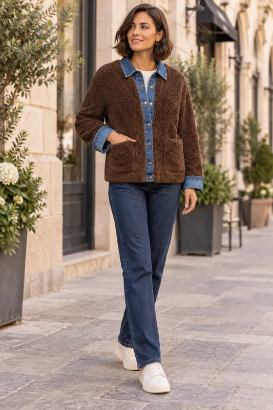 Jacket Denim Teddy