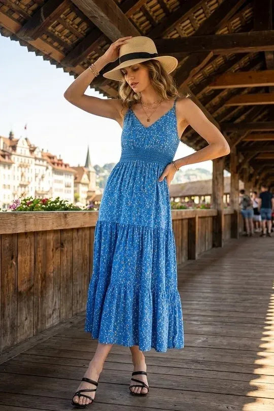 Blue Blossom Maxi Dress