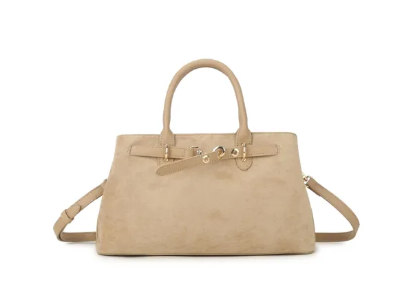 GIULIANO_Kunstlederen_Suede_Handtas_Zwart_