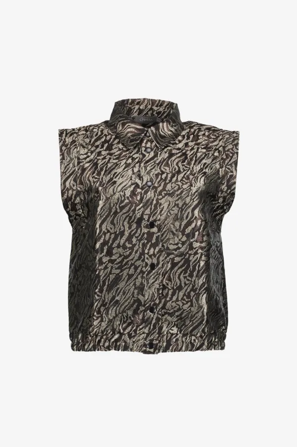Geisha_Gilet_animal_print_Brown