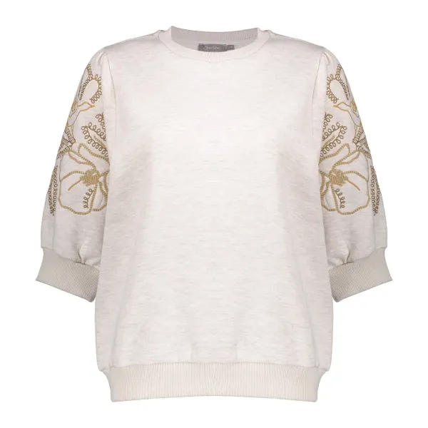 Geisha_Sweater_Short_Sleeve_Embroidery_Melange