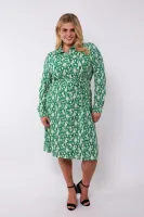 EXXCELLENT_Valencia_jurk_Zand_Bladgroen_4