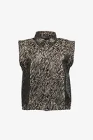 Geisha_Gilet_animal_print_Brown