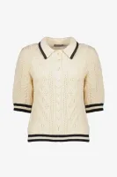 Geisha_Pullover_Polo_Ajour_Zwart_Zand