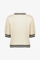 Geisha_Pullover_Polo_Ajour_Zwart_Zand_1