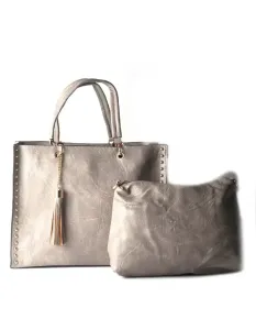 GIULIANO_Kunstlederen_Handtas_Taupe