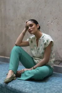 Geisha_Blouse_OffWhite_Green_4