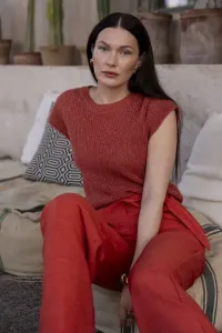 Geisha_Pullover_Lurex_Sleeveless_Stone_Red_Gold_4