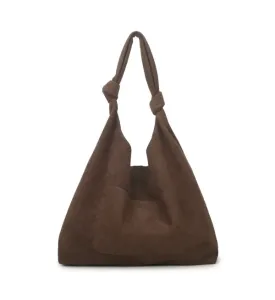 GIULIANO_Kunstlederen_suede_schoudetas_Donker_Bruin